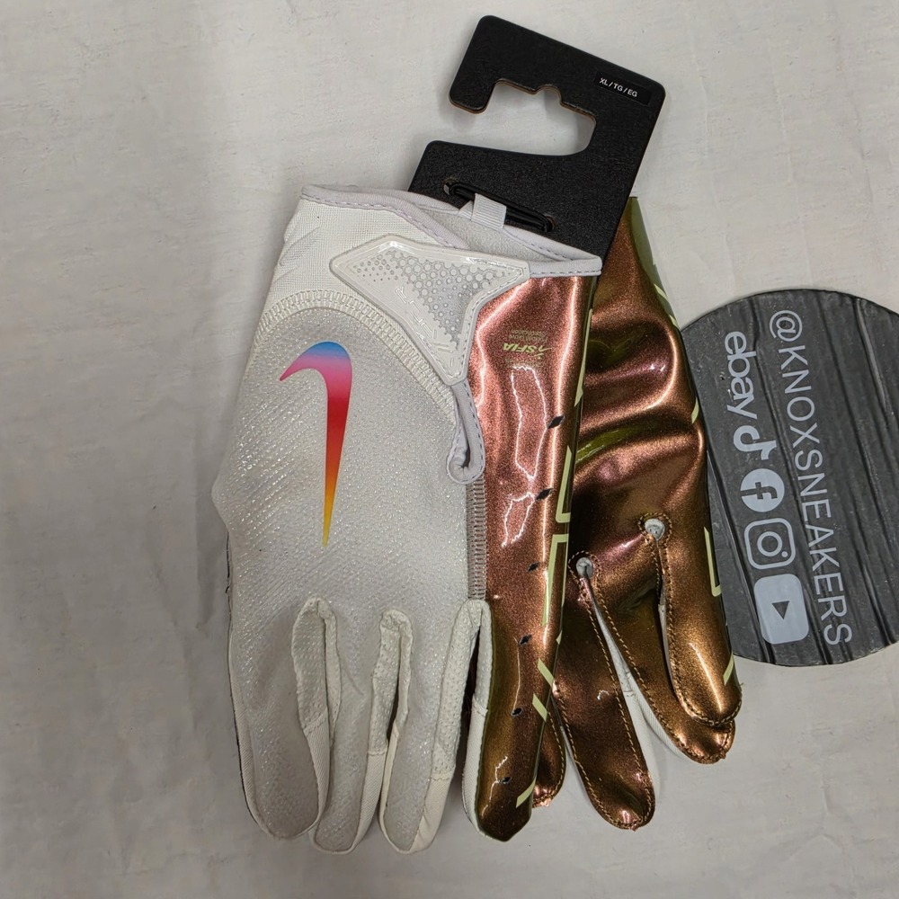 Nike Vapor Jet 7.0 Football Gloves White Iridescent Men's Size XLarge